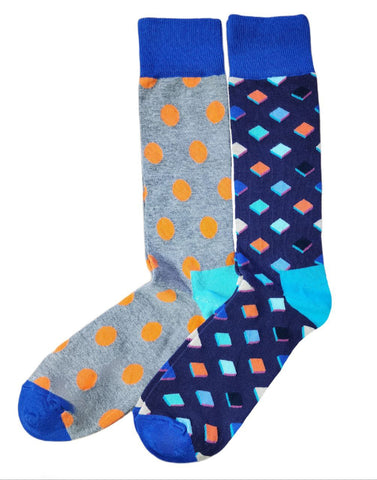 HAPPY SOCKS Men's Purple Cotton Crew 2-pack Stretchy Socks Size 8-12 NWT