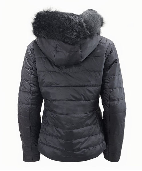 HoodLamb Women's Black Natural Hemp Lightweight Short Puffer 420 NWT