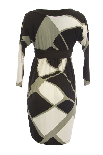 OLIAN Maternity Womens Grey Abstract Print Side Pockets Dolman Sleeve Dress $128