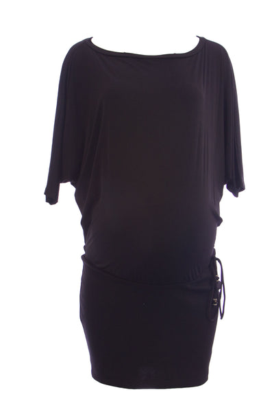 OLIAN Maternity Women's Contrast Inset Boat Neck Blouson Dress Small Black