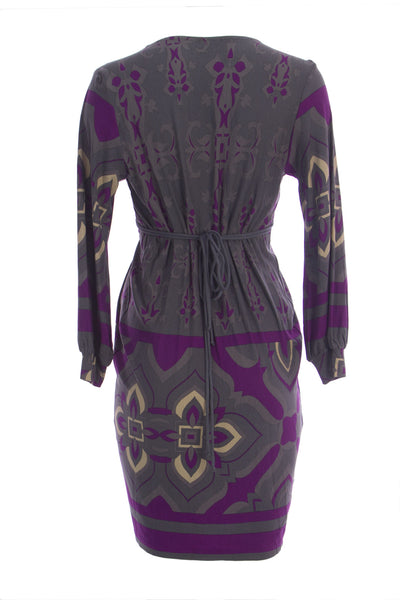 OLIAN Maternity Women's Magenta Floral Print Plunging V Neckline Dress $130 NWT