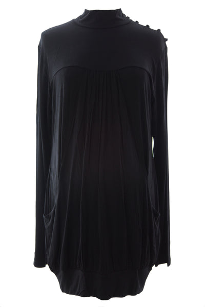 OLIAN Maternity Women's Front Pocket Mock Neck Tunic Top $110 NWT