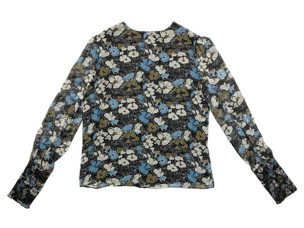 Hanley Mellon Women's Striped Chiffon Bib Top