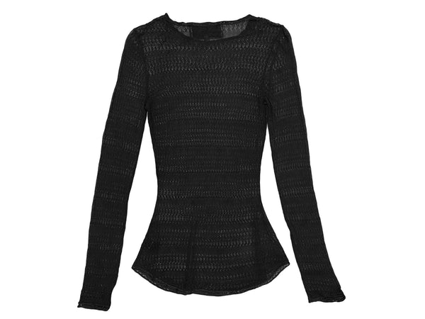 Hanley Mellon Women's Long Sleeve Fully Fashioned Top X-Small Black