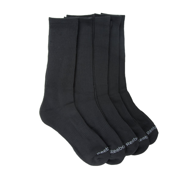 Reebok Men's 5 Pack XL Crew Socks Sz 12.5-16 NEW