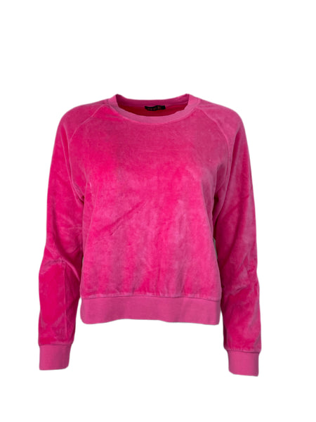 SUZIE KONDI Women's Hot Pink Velour Raglan Top #214 14 NWT