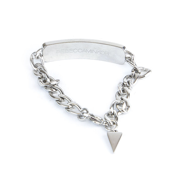 Rebecca Minkoff Pink/Silver Plate ID Chain Bracelet $128