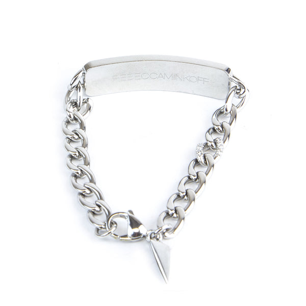 Rebecca Minkoff Purple/Silver Plate ID Chain Bracelet $128