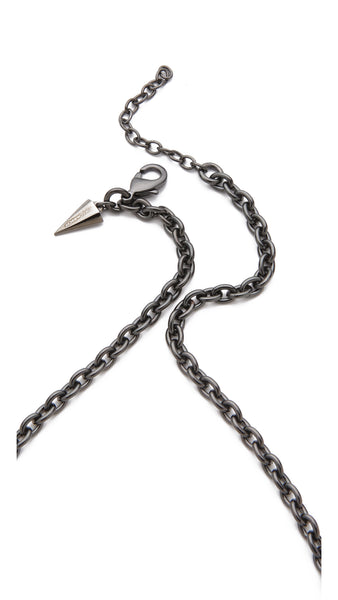 Rebecca Minkoff Jet Black Flipped Crystal Spike Bib Necklace $168