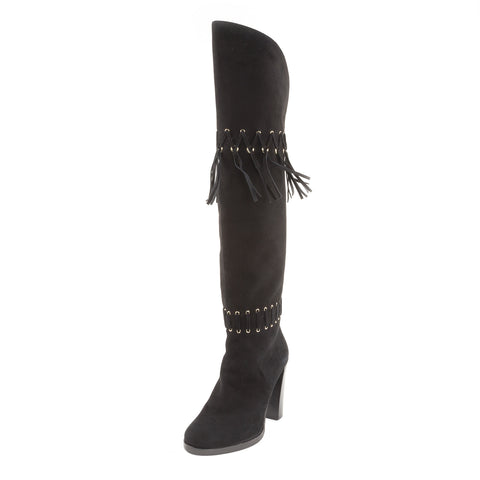 REBECCA MINKOFF Women's Bardot Black Suede OTK Boots $525 NIB