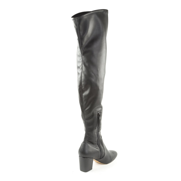 REBECCA MINKOFF Women's Lauren Black Faux Leather OTK Boots $250 NIB