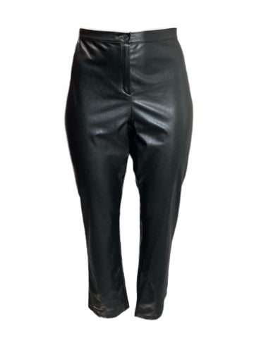 Marina Rinaldi Women's Black Radiale Faux Leather Pants NWT