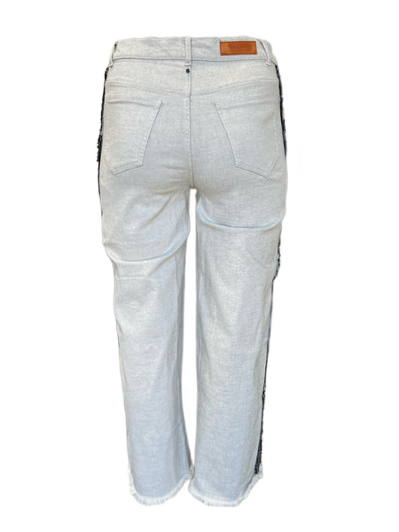 Marina Rinaldi Women's Grey Radiale Mid Rise Wide Leg Pants NWT