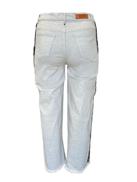 Marina Rinaldi Women's Grey Radiale Mid Rise Wide Leg Pants NWT