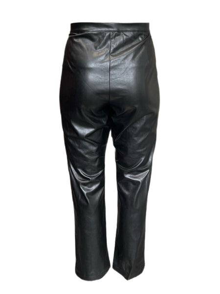 Marina Rinaldi Women's Black Radiale Faux Leather Pants NWT
