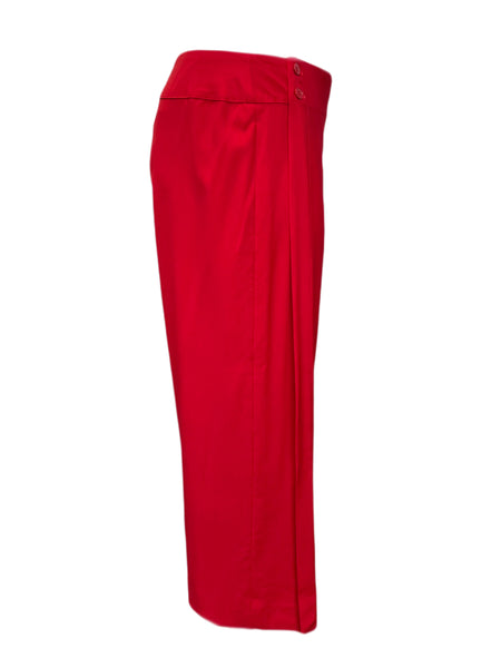Marina Rinaldi Women's Red Radice Virgin Wool Pants NWT
