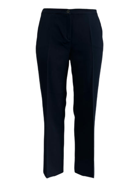 Marina Rinaldi Women's Navy Radici Elastic Waist Straight Pants NWT