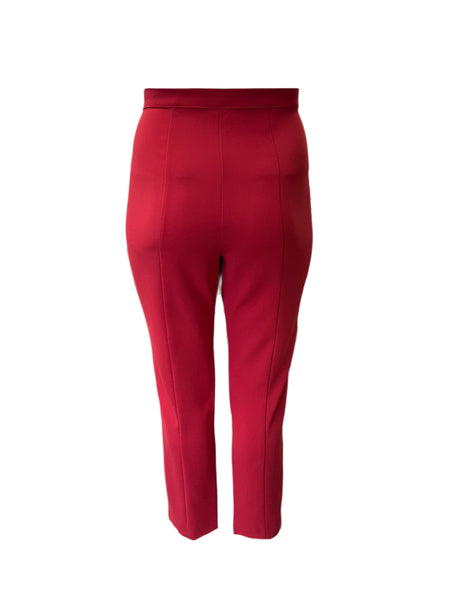 Marina Rinaldi Women's Red Radici Straight Leg Pants NWT