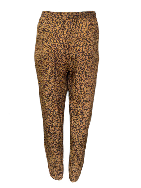 Marina Rinaldi Women's Camel Rafia Straight Pants NWT