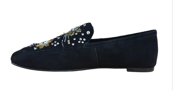 REBECCA MINKOFF Women's Black Stargazer Raine Embroid Loafers #M1141017 6.5 NWB