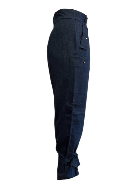 Marina Rinaldi Women's Navy Raissa High Rise Straight Pants NWT