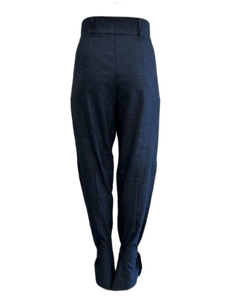 Marina Rinaldi Women's Navy Raissa High Rise Straight Pants NWT