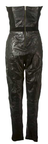 J. LINDEBERG Women's Black Ramona Leather Jumpsuit $1000 NWT