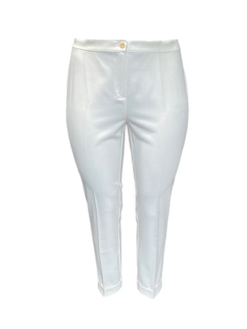 Marina Rinaldi Women's White Rapper Straight Leg Pants NWT