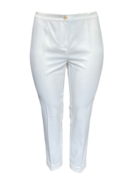 Marina Rinaldi Women's White Rapper Skinny Pants NWT