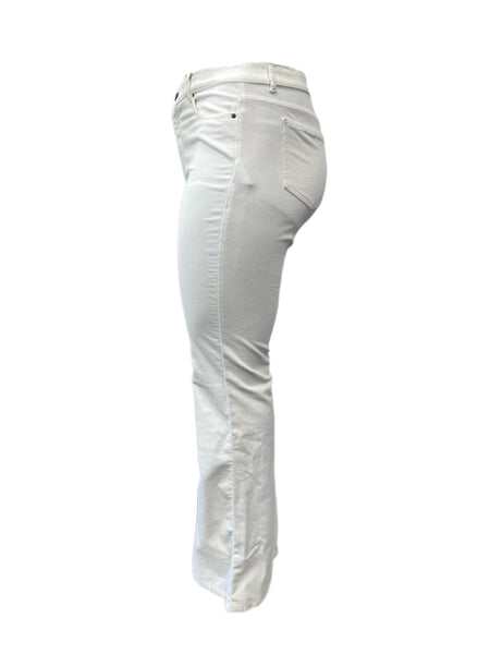 Marina Rinaldi Women's White Rapporto High Rise Velvet Pants NWT