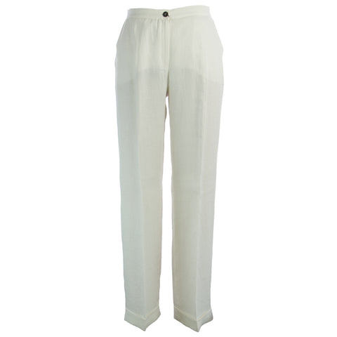 MARINA RINALDI Women's White Raquel High Waisted Pants $505 NWT