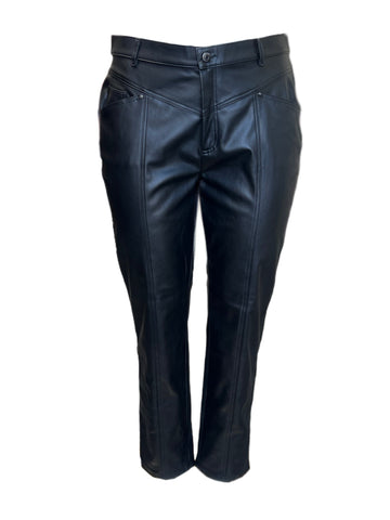Marina Rinaldi Women's Black Ravalle Faux Leather Pants NWT