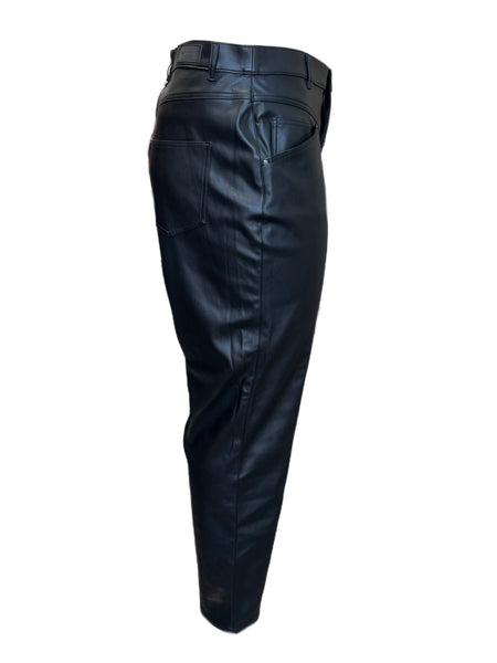 Marina Rinaldi Women's Black Ravalle Faux Leather Pants NWT