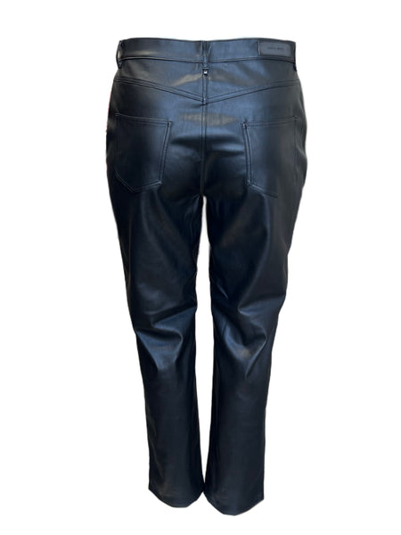 Marina Rinaldi Women's Black Ravalle Faux Leather Pants NWT