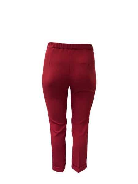 Marina Rinaldi Women's Red Reame Straight Leg Pants NWT