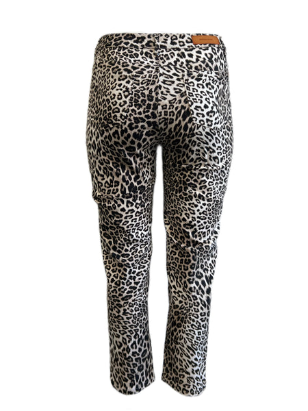 Marina Rinaldi Women's Brown Recanati Animal Printed Slim Fit Pants NWT