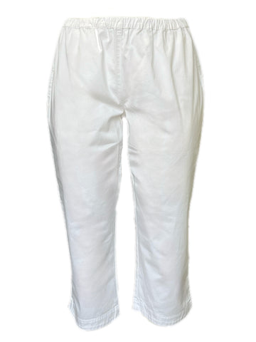Marina Rinaldi Women's White Recapito Elastic Waist Straight Pants Size 20W/29