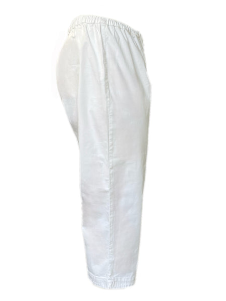 Marina Rinaldi Women's White Recapito Elastic Waist Straight Pants Size 20W/29