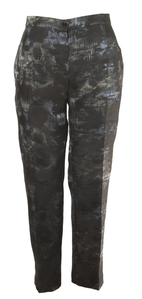 MARINA RINALDI Women's Black/Silver Reggia Pants $300 NWT