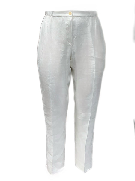 Marina Rinaldi Women's White Regione Straight Leg Pants NWT