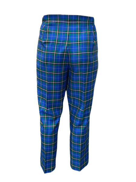 Marina Rinaldi Women's Blue Regione Plaid Skinny Pants NWT