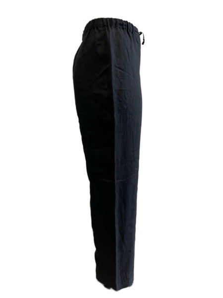 Marina Rinaldi Women's Black Registro High Rise Flax Pants NWT