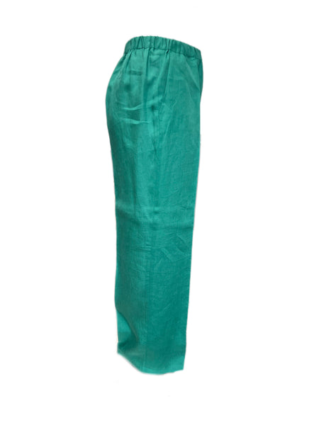 Marina Rinaldi Women's Green Regolare High Rise Flax Pants Size 16W/25 NWT