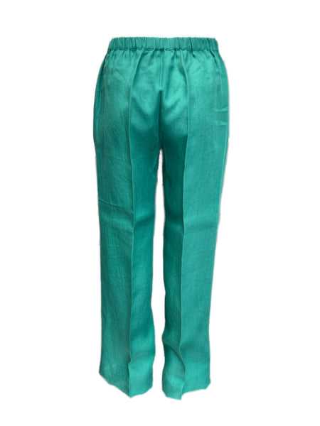 Marina Rinaldi Women's Green Regolare High Rise Flax Pants Size 16W/25 NWT