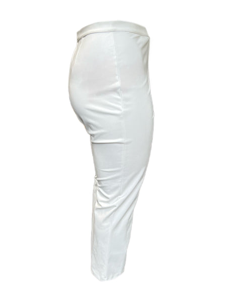 Marina Rinaldi Women's White Reims Faux Leather Slim Pants Size 14W/23 NWT