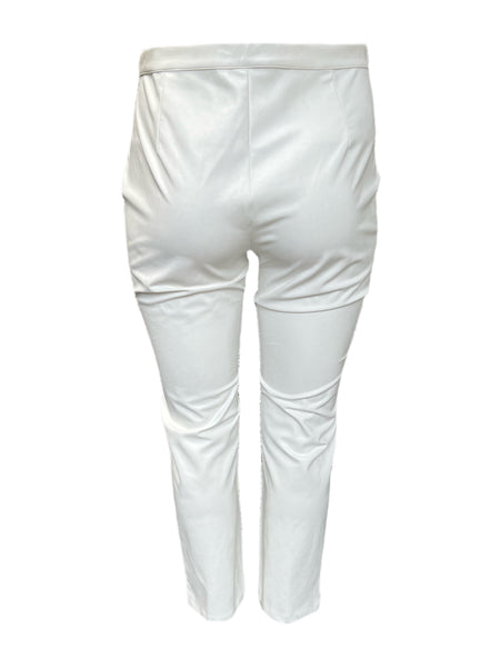 Marina Rinaldi Women's White Reims Faux Leather Slim Pants Size 14W/23 NWT