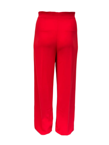 Marina Rinaldi Women's Red Relativo High Rise Straight Leg Pants NWT