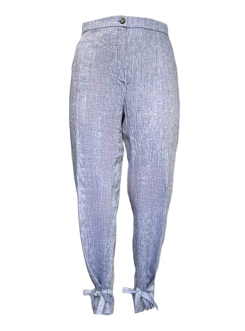 Marina Rinaldi Women's Blue Rematore High Rise Flax Pants NWT
