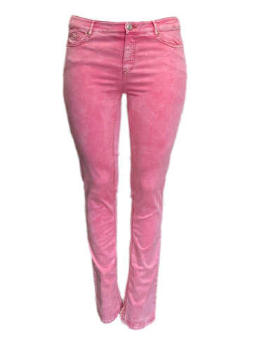 Marina Rinaldi Women's Pink Remino Cotton Blended Low Rise Slim Pants NWT