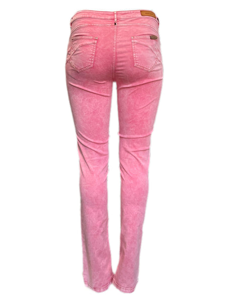 Marina Rinaldi Women's Pink Remino Cotton Blended Low Rise Slim Pants NWT